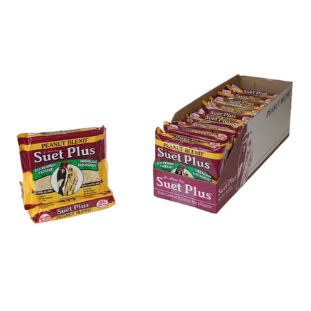Wildlife Sciences Peanut Blend Suet Plus Bird Feed, Melt Resistant Formula, 11oz 12 Pack