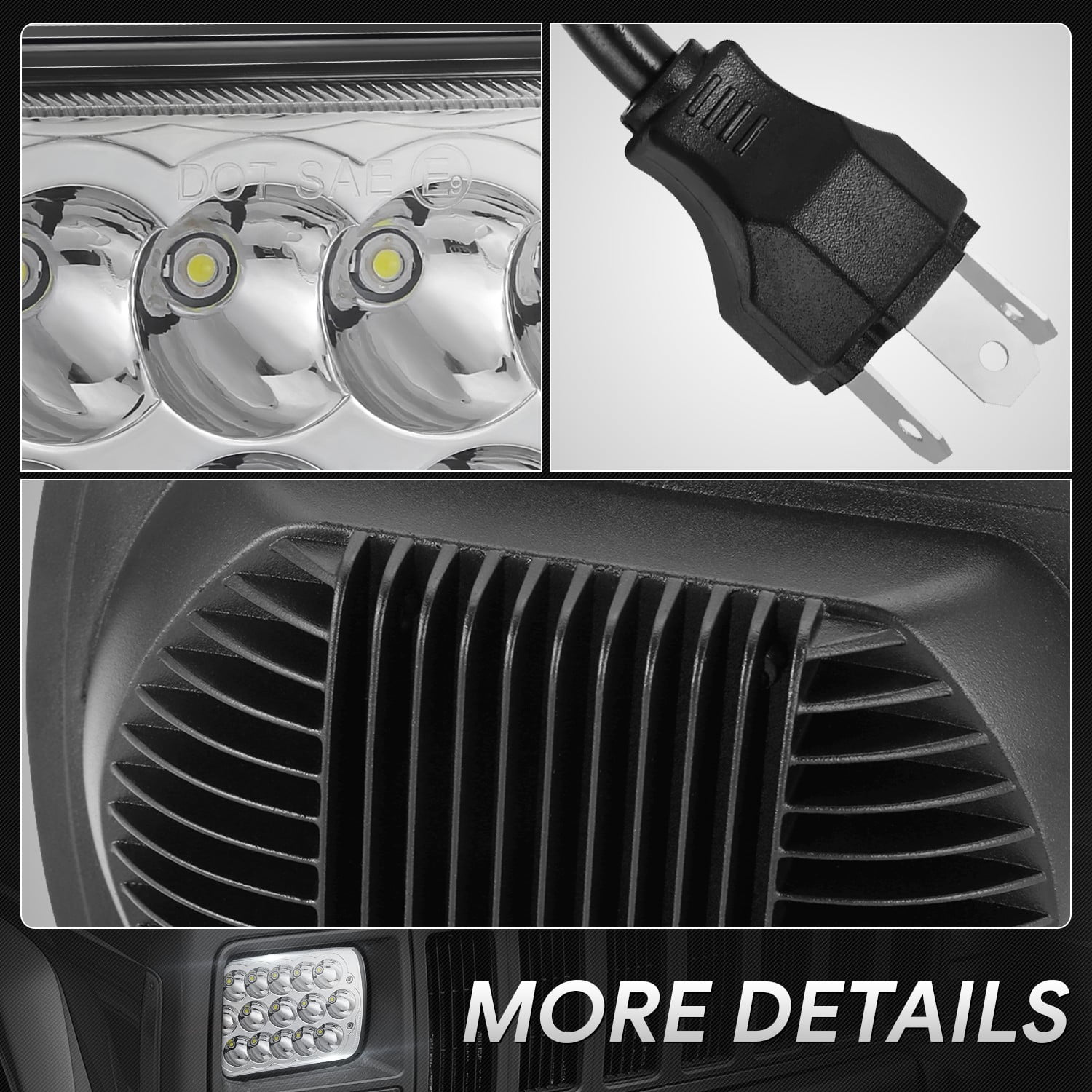 DNA Motoring 7X6" H6054 LED Sealed Beam Headlights for Ford Toyota Pickup Truck Cargo Van
