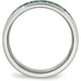 thumbnail image 3 of Chisel Stainless Steel Polished with Blue Imitation Opal Inlay 8.2mm Band - Ring Size 10.5, 3 of 8
