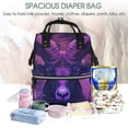 thumbnail image 5 of Balery Purple Starry Sky Antelope Mummy Backpack - Waterproof Twill Canvas, Large Capacity Diaper Bag with Multiple Pockets and Adjustable Straps, 5 of 6