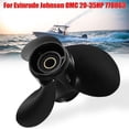thumbnail image 2 of 10 x 13 Marine Outboard Propeller compatible for Evinrude Johnson 15-35 horsepower 778863 / 175191 Aluminum Alloy Black 14 Spline Tooth Propeller, 2 of 6
