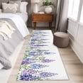 thumbnail image 4 of Runner Rug 2'x6', Purple Weeping Flowers Washable Non-Slip Hallway Runner Rugs, Spring Floral Elegant Pastoral Bedside Rugs Floor Mats Carpet Runners for Kitchen Bathroom Laundry Room, 4 of 8