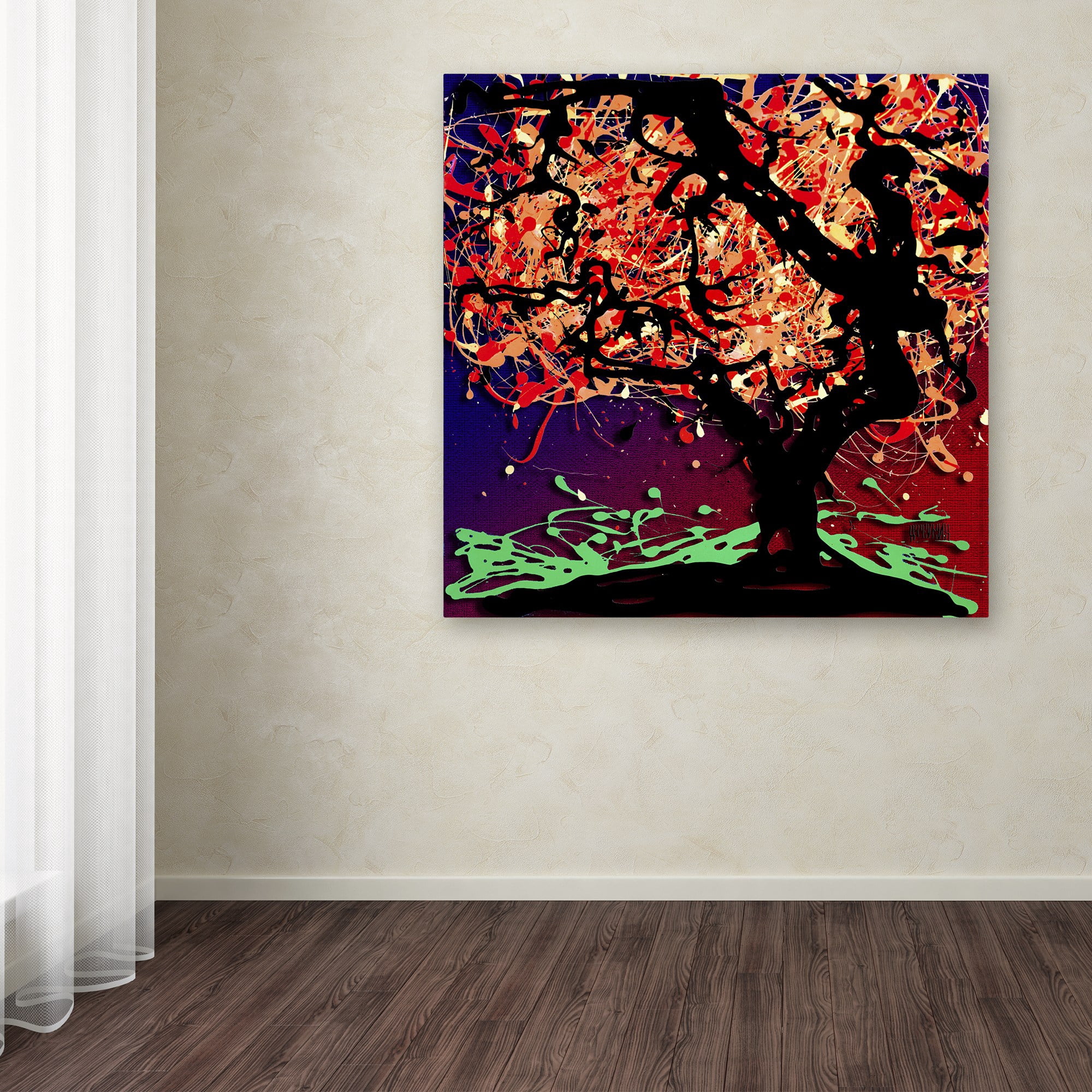 Trademark Fine Art "Fall Red Tree" Canvas Art by Roderick Stevens