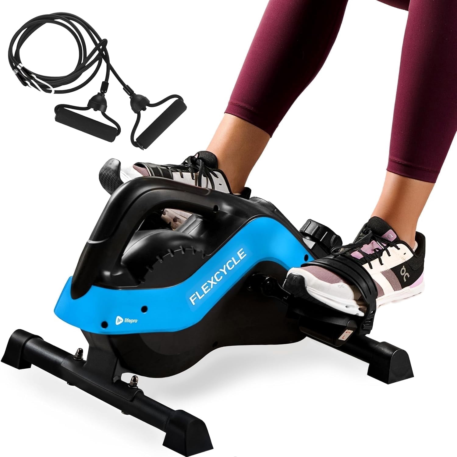 LifePro Under Desk Elliptical & Mini Bike – Quiet Desk Bike Pedal Exerciser for Seniors, Portable Under-Desk Foot Cycle & Home Office Exercise Equipment - Blue