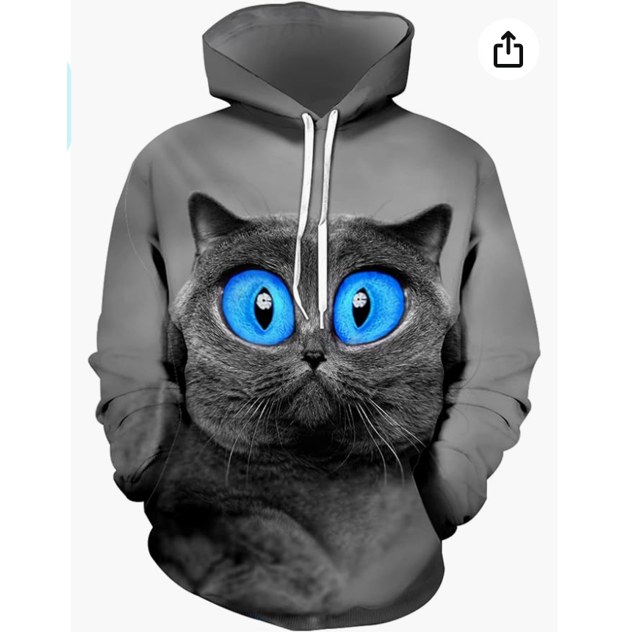 Men Women Unisex Hoodies Novelty Print 3D Patternv Hooded Pullover Sweatshirt with Pocket