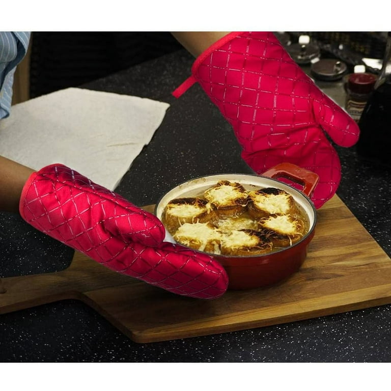 1Pair Oven Mitts Oven Gloves Oven Pot Holder Baking Cooking Heat Resistant  Kitchen Barbecue - Walmart.com