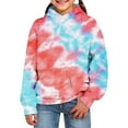 thumbnail image 1 of 3D Visual Digital Printed Girls Tie Dye Hoodie Pullover Sweatshirt with Design for Children, 1 of 2