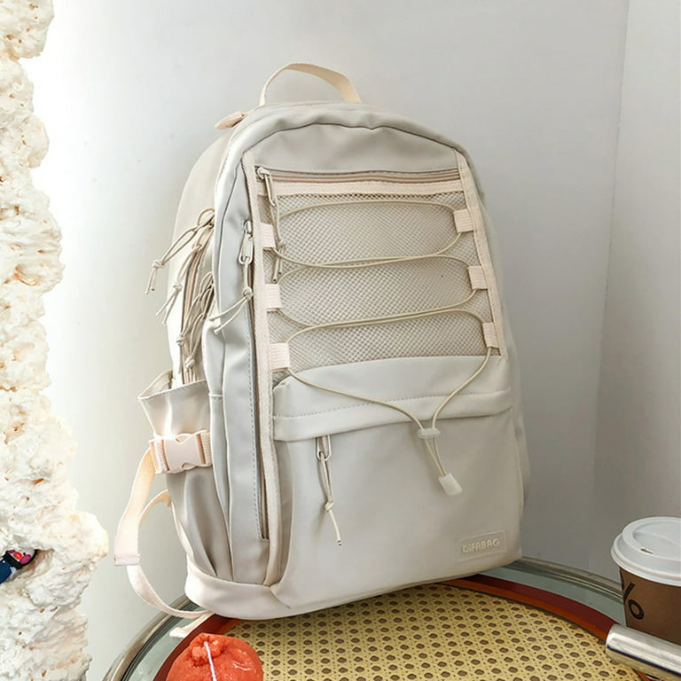Women'S Small All Seasons PU Leather Solid Color Fashion Square Zipper  Fashion Backpack
