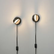 Globe Electric 4.75 Matte Black LED Integrated Plug-in or Hardwire Indoor Wall Sconce (2-pack)
