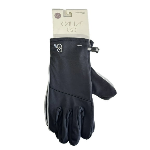CALIA Women's Performance Run Gloves, Pure Black - 1 Pair