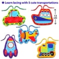 thumbnail image 3 of Kit de tarjetas con cordones KRAFUN para principiantes en preescolar con 5 unidades de transporte, 3 of 7