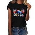 thumbnail image 2 of SOOMLON Plus Size Independence Day Womens Shirts Casual Wine Glass Fourth of July Shirts Crew Neck Red White and Blue Tops Short Sleeve Fitted T-Shirt Novelty Tee Blouse Apparel, 2 of 4