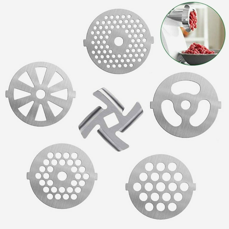 Sufanic 6Pcs Meat Grinder Mixer Plate Discs Stainless Steel Kit Food Grinders  Accessories 