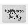 thumbnail image 1 of Family Bath Mat, Happiness is Family Hand Writing Inspirational Phrase Cute Simple Nature Backdrop, Non-Slip Plush Mat Bathroom Kitchen Laundry Room Decor, 29.5 X 17.5 Inches, Black Silver, Ambesonne, 1 of 2