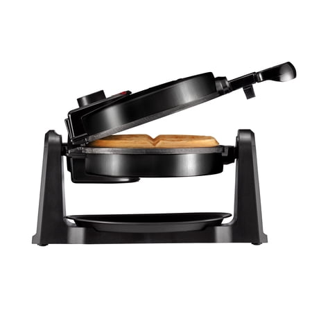 chefman flip belgian waffle maker w/ non stick plates adjustable timer - black
