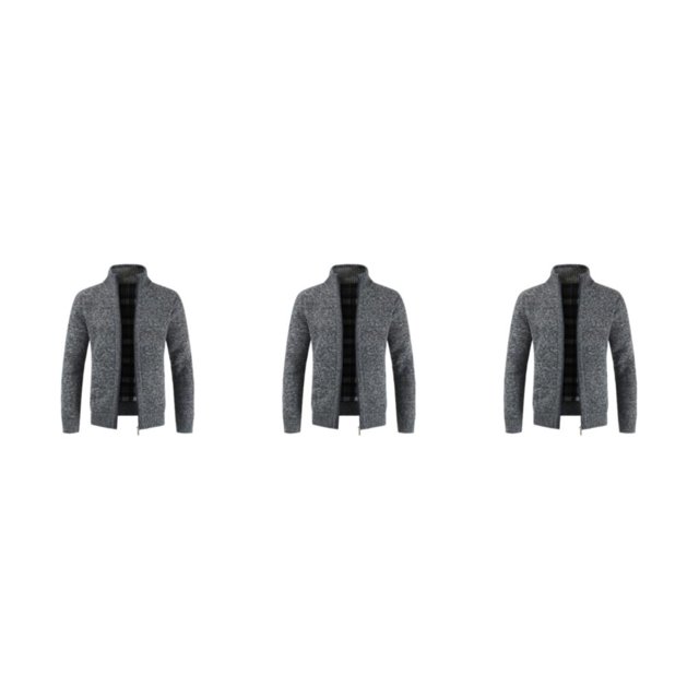 Baohd Stay Warm And Stylish Cardigan Sweaters Multiple Sizes Available Wide Application Polyester Knitted Sweater For Men dark grey M 3Set