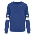 thumbnail image 4 of Spooky Season Sweatshirts for Women,Cute Ghost Sleeve Crewneck Pullover Halloween Sweatshirt,Vintage Salem Witch Graphic Pullover,Casual Long Sleeve Tops,fall fashion must haves Dark Blue 2XL, 4 of 8