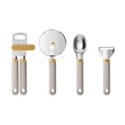 Beautiful by Drew Barrymore 4-Piece Kitchen Gadget Set, Porcini Taupe