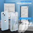 thumbnail image 3 of TEMOGU-for iPhone 13 Case with [2 Tempered Glass Screen Protector] [Camera Protection] Shockproof Soft Silicone Back and Hard PC Protective Bumper Cover for iPhone 13 Cover (2021)-Baby Blue, 3 of 4