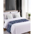 thumbnail image 4 of Xipuska Purple White Floral Bed Runners for Cal King Size Bed, Decorative Bed Throws for Foot of Bed, Spring Summer Pastoral Botanical Bed Runner Sofa Throw Bedding Scarf Slipcover for Bedroom, 4 of 6