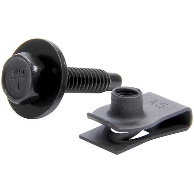 Body Bolt Kit with Clips - Black, Pack of 50