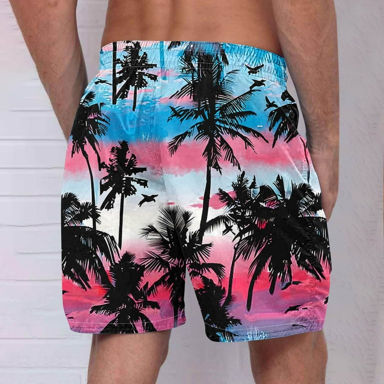 lcziwo Summer Shorts for Men Tropical Hawaii Shorts Quick Dry