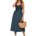 thumbnail image 1 of Julyccc Womens sleeveless Boho Sundress Summer Beach Bottons Maxi Dress, 1 of 4