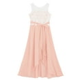 thumbnail image 4 of iiniim Kids Girls Lace Chiffon Bridesmaid Dress A-Line Knee-Length Romper Flower Girl Dress Size 4-14, 4 of 7