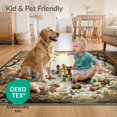 thumbnail image 4 of ODIKA 3'x5' Ultra-Soft Throw Mat, Dining Wildflowers Funky Vintage Toile Woodland Rectangular Under None Washable, Bare feet friendly, Easy Care Indoor rug for Bedside, Vanity, 4 of 7