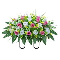 Artificial Flowers - Funeral Things - Artificial Cemetery Flowers Saddle Shaped Decorations Non Fading - 1 Piece