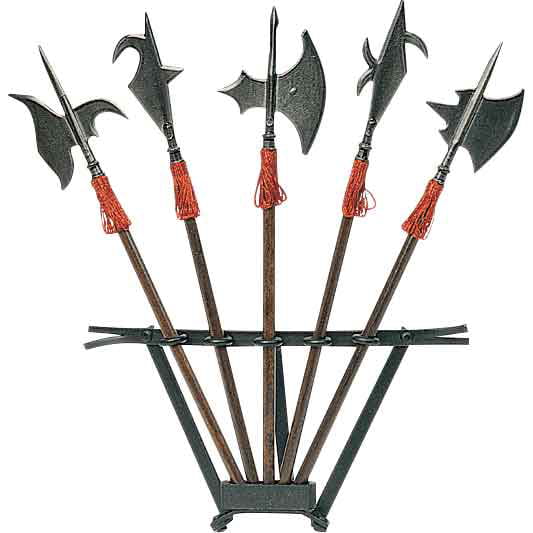 PICK YOUR WEAPON Black Halberd Medieval Knights Plastic Weapon Accessory Toys 
