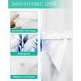 thumbnail image 3 of No Hook Shower Curtain with Snap in Liner, Farmhouse Style Blue Flowers Plants Leaves Watercolor Style Shower Curtains for Bathroom, Washable Shower Curtain Liner Set with Mesh Top Window, 60"x72", 3 of 6