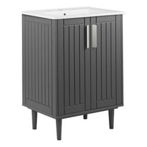 Modway Augusta 24" Modern Style Wood Bathroom Vanity in Gray/White