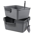 thumbnail image 7 of 4-Pack Plastic High Side Cat Litter Box, Large Open Litter Box, Gray, 19.69 x 15.24 x 8.46 Inches, 7 of 7