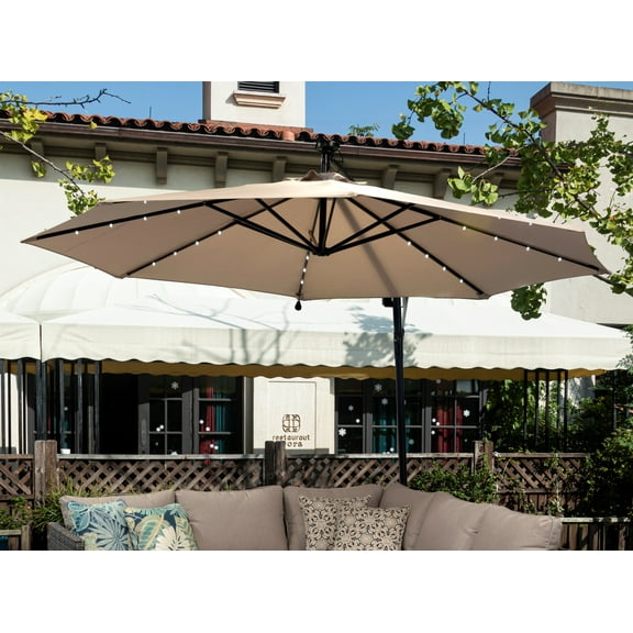 Donglin10' Octagon Offset Patio Umbrella, Rust Resistant