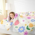 thumbnail image 4 of Feelyou Kawaii Blossoms Flower Full Size Comforter Sets, Dramy Princess Style Bedding Comforter Set, Teens Kids Girls Women Reversible Bedding Sets, Ultra Soft Bedroom Decor, 3pcs, 4 of 8