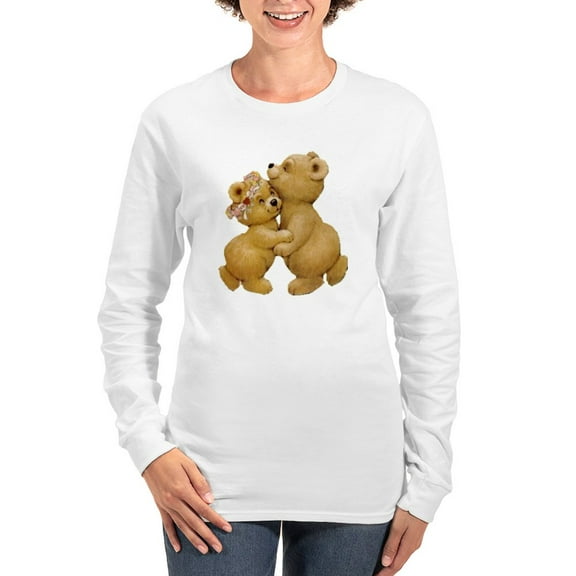 CafePress - Cute Dancing Teddy Bears Long Sleeve T Shirt - Women's Long Sleeve Graphic Casual T-Shirt