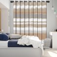 thumbnail image 3 of Nanqianyi Brown Modern Blackout Curtains for Bedroom Living Room, 2 Panels Sets Window Curtain, Brown Striped Thermal Insulated Drapes with Grommet, 52 x 63 Inches, 3 of 8