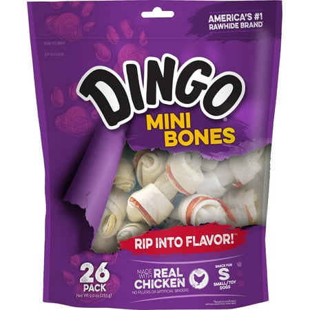 Dingo Mini Bones Dog Chews Made with Real Chicken,