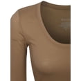 thumbnail image 4 of KOGMO Junior Womens Long Sleeve Basic Solid Round Neck T-shirt Tee (S-3X), 4 of 7