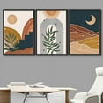 thumbnail image 3 of IDEA4WALL Framed Wall Art Print Set Geometric Sun Moon Tropical Plant Valley Nature Abstract Illustrations Modern Decorative Chic for Living Room, Bedroom, Office - 24"x36"x3 Black, 3 of 5