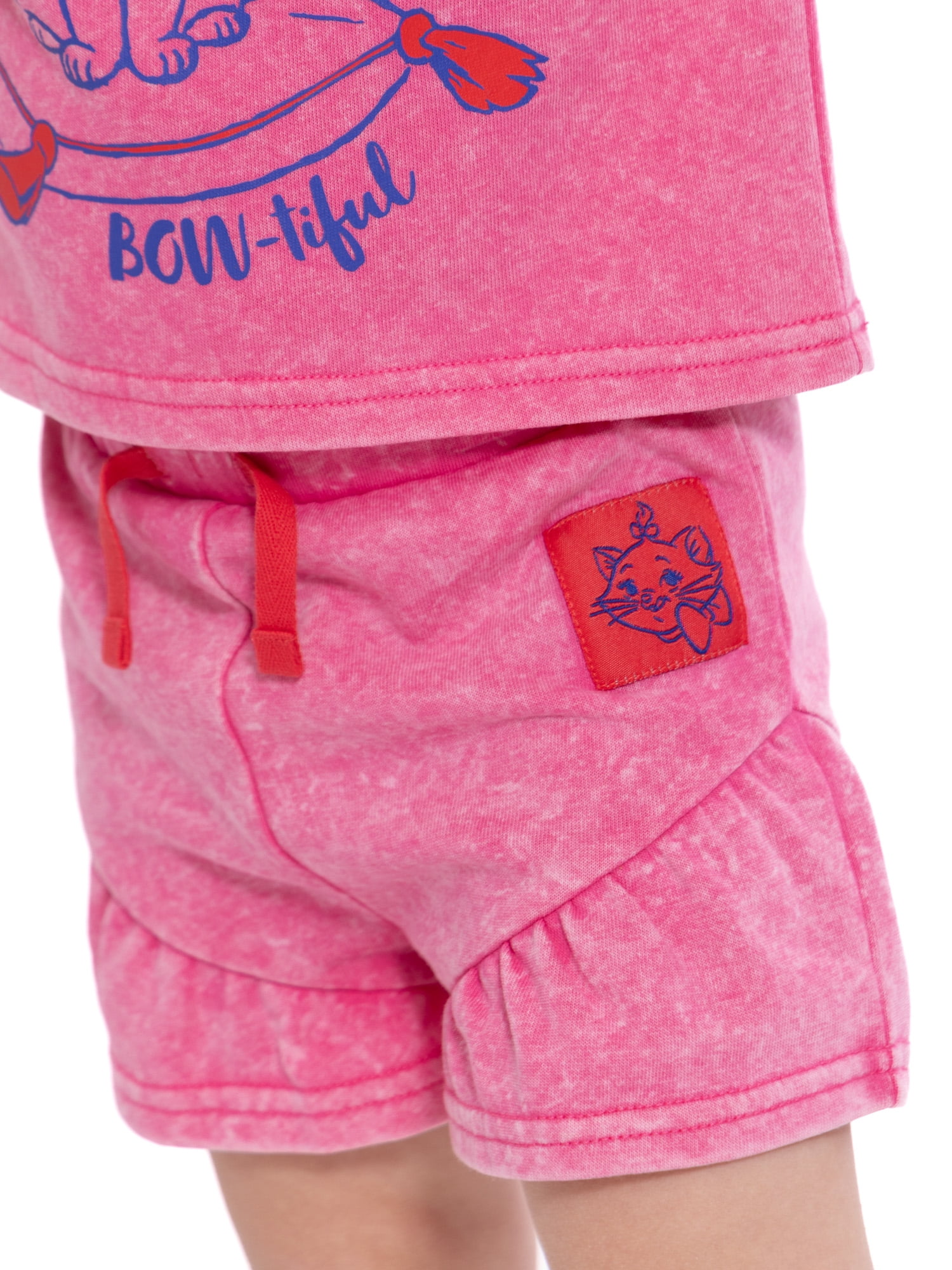 Marie Toddler Girls' Short Sleeve Graphic Tee and Matching Ruffle Shorts Set, 2-Piece, Sizes 12M-5T