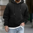 thumbnail image 2 of GigrtiJin Mens Cable Knitted Casual Hoodies Solid Color Drawstring Hooded Long Sleeve Tunic Tops Trendy Workout Sweatshirt, 2 of 5