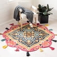 thumbnail image 2 of SAFAVIEH Novelty Kebo Floral Wool Area Rug, Pink/Purple, 4' x 4' Round, 2 of 6