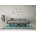 thumbnail image 3 of Ahgly Company Indoor Square Oriental Light Blue Industrial Area Rugs, 5' Square, 3 of 4