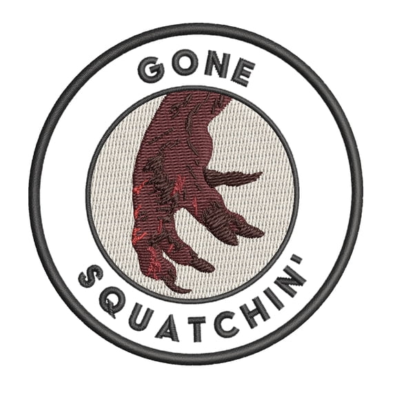Bigfoot Patrol! Gone Squatchin' 3.5" Iron On Or Sew On Embroidered Fabric Badge Patch Unexplained Mysteries Iconic Series