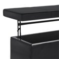 thumbnail image 3 of Simpli Home Avalon 44 Pouces Ottomane de Rangement à Dessus Relevable en Similicuir, Noir Minuit, 3 of 10