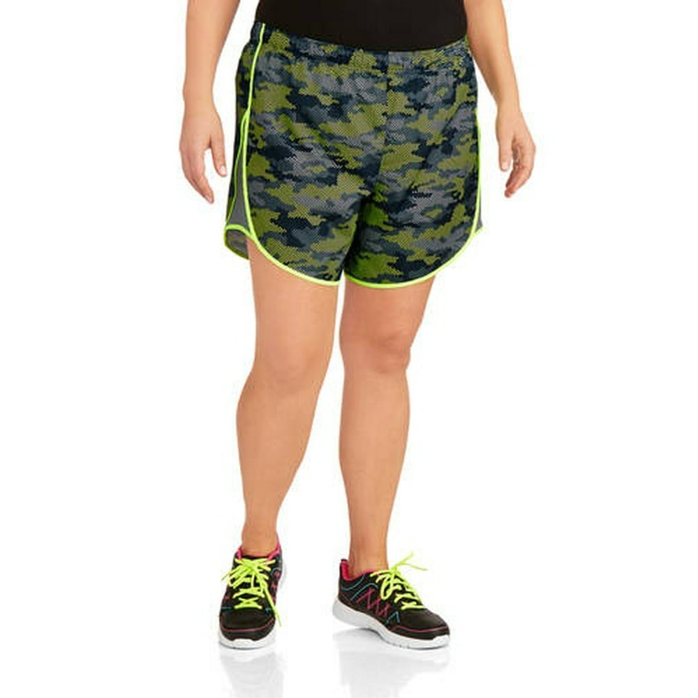 Danskin Now Women's PlusSize Printed Woven Runnig Shorts with Liner