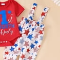 thumbnail image 6 of CAUYDY Baby Boys Independence Day Outfits 4Th Of July Infant Short Sleeve Romper + Pants + Hat 3Pcs Boy 3M 6M 9M 12M 18M Clothes Set (Sizes 3-6 Months,Red), 6 of 6