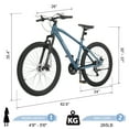 thumbnail image 3 of UBesGoo 24in Mountain Bike for Adults, Aluminum Frame Lightweight 21 Speeds Men/Women Bike with Dual Disc Brake, Twist Shifters, Gray Blue, 3 of 12
